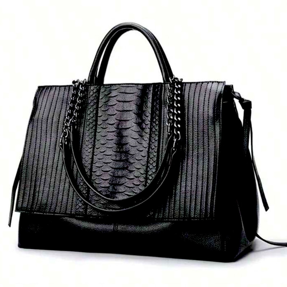 Luxury Embossed Chain Tote